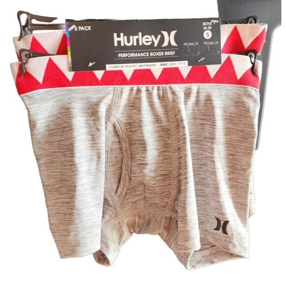 Hurley Shark Boys Size Small Boxers 2pk Performance Boxer Brifes - Picture 1 of 3